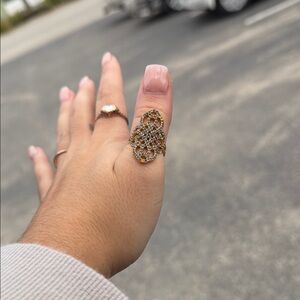 Gold and Silver Women's Statement Ring